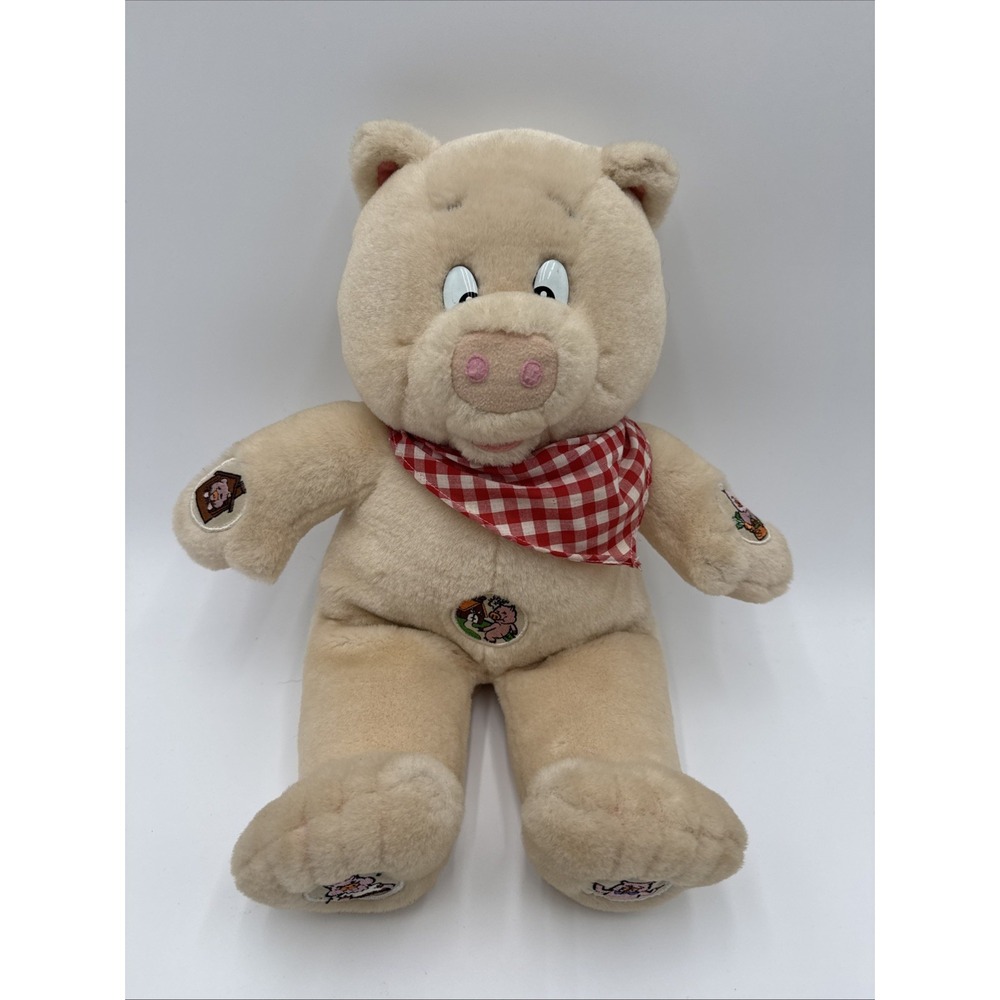 Vintage Plush Pig This Little Piggy Nursery Rhyme Stuffed Animal Giggles Talking